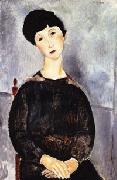 Amedeo Modigliani Yound Seated Girl With Brown Hair oil painting